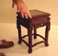 Antique Chinese rosewood marble top end table c1880