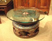Cloisonne Chinese temple base coffee table c1800 to 1850