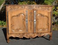 Period French Louis XV fruitwood buffett server with panel doors c1750