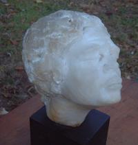 Carved Alabaster Sculpture of a African woman by Smith