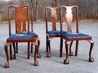 Centennial mahogany ball and claw foot chairs set of four