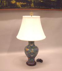Antique Chinese Cloisonne vase lamp