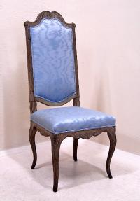 Period French side chair with original pewter wash paint 1820