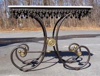 French Cast and Wrought Iron Marble Top Bakers Table c1865