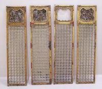 Set Antique matching Chinese carved wood door panels