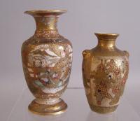Two Japanese Satsuma Vase Meiji period with damage