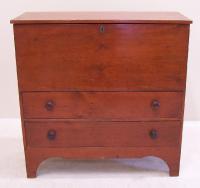 Early American blanket chest with red paint c1800