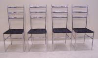 Gio Ponti polished chrome steel superleggera chairs c 1955 set of four