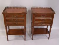 Century Furniture Company pair mahogany bedside tables c1920