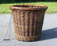 Antique French willow market basket c1870