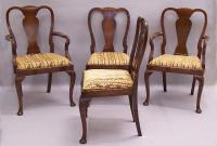 Four Tibbenham English mahogany dining chairs