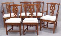Six Stickley Cherry Country Chippendale dining chairs