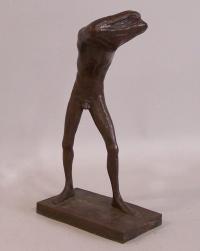Luke Gwilliam bronze sculpture of a nude man c1950