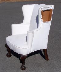 Bench made Chippendale ball and claw foot wing chair by Seaver Portsmouth NH