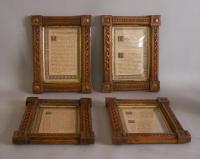 Set of four matching hand carved oak frames c 1885