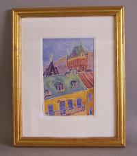 Katherine Nilsson watercolor of Hotel Frontenac Old Quebec