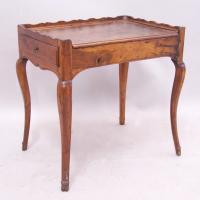 Early French provincial walnut tray top desk table c1760