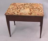 Period English mahogany chair stairs with needlepoint top c1790