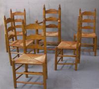 Six Wallace Nutting Maple Pilgrim Chairs 493 and 393
