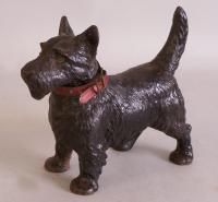 Antique Scottish Terrier or Scottie cast iron Hubley dog doorstop