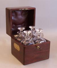 Boxed set of four crystal decanters Tantalus c1900