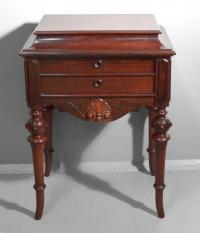 American Victorian lift top rosewood sewing stand c1860