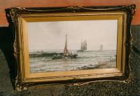 English seascape watercolor S.A. Mulholland
