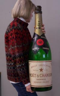 Huge Moet Chandon Champagne advertising bottle