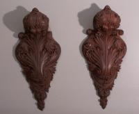 Pair 19th century Oak Architectural wall carvings