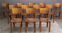 Set of twelve Modern Thonet maple bentwood side chairs
