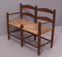 Early American ladder back carriage seat c1800