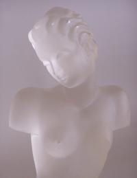 Frosted glass figure of a woman after Lalique