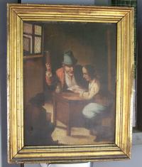 Toos Van Broesbeck oil painting on board man at desk c1850