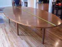 Large contemporary walnut conference table c1980