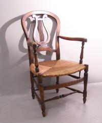 Country French rush seat arm chair c1900