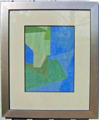 Lloyd R Ney Geometric Abstract art painting on paper 1961