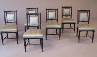 6 Anglo Japanesque Aesthetic Period Ebonized Side Chairs