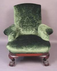 Chippendale Style upholstered armchair c1880
