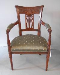Italian Directoire walnut fauteuil arm chair