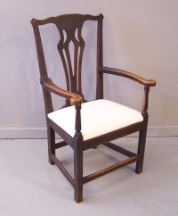English Period Country Chippendale oak arm chair c1780