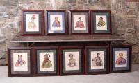 9 framed hand colored lithographs of American Indians by McKenny-Hall