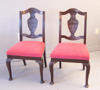 Pair Anglo Scottish oak side dining chairs 1860