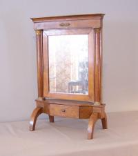 Italian 18th c Directoire Period fruitwood vanity cheval mirror