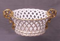 Edouard Honore Paris Reticulated porcelain gold bowl c1850