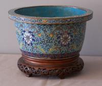 Chinese cloisonne cachepot c1800
