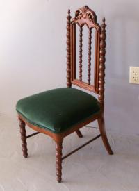Gothic Revival walnut and walnut veneer childrens chair