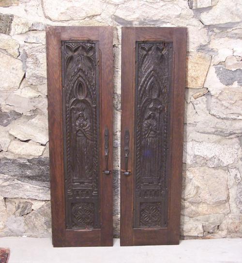 Pair 16th century Renaissance carved wood door panels
