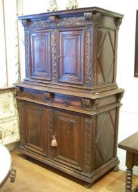 16th C French carved oak cupboard with doors