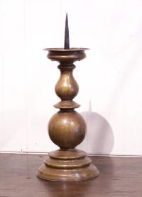 Renaissance 17th century German bronze single candlestick