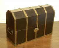 C1800 English brass and rosewood stationery box